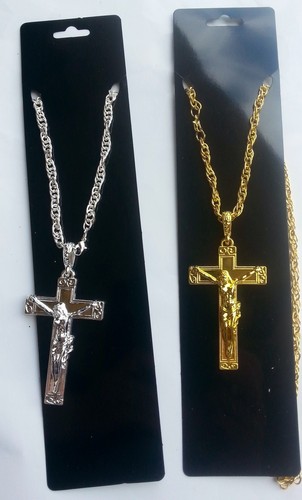 60s 70s Silver/Gold Jesus Cross 