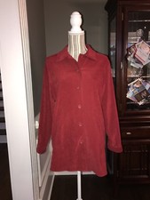 Harve Benard Women s Designer Button Down Blazer Shirt Red Size 6