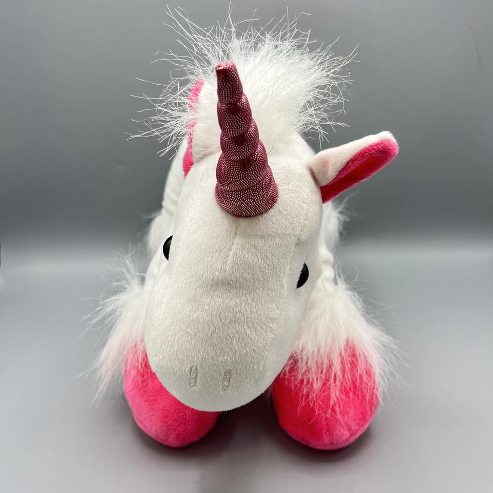 Peluche FoCo NHL Edmonton Oilers Logo Unicornio Esponjoso 13" Blanco y Rosa Foto 2 de 4