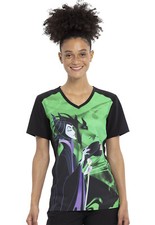 Maleficent Cherokee Scrubs Tooniforms Disney V Neck Top TF637 VIID