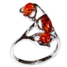 4.03g Authentic Baltic Amber 925 Sterling Silver Ring Jewelry N-A7372A s.6