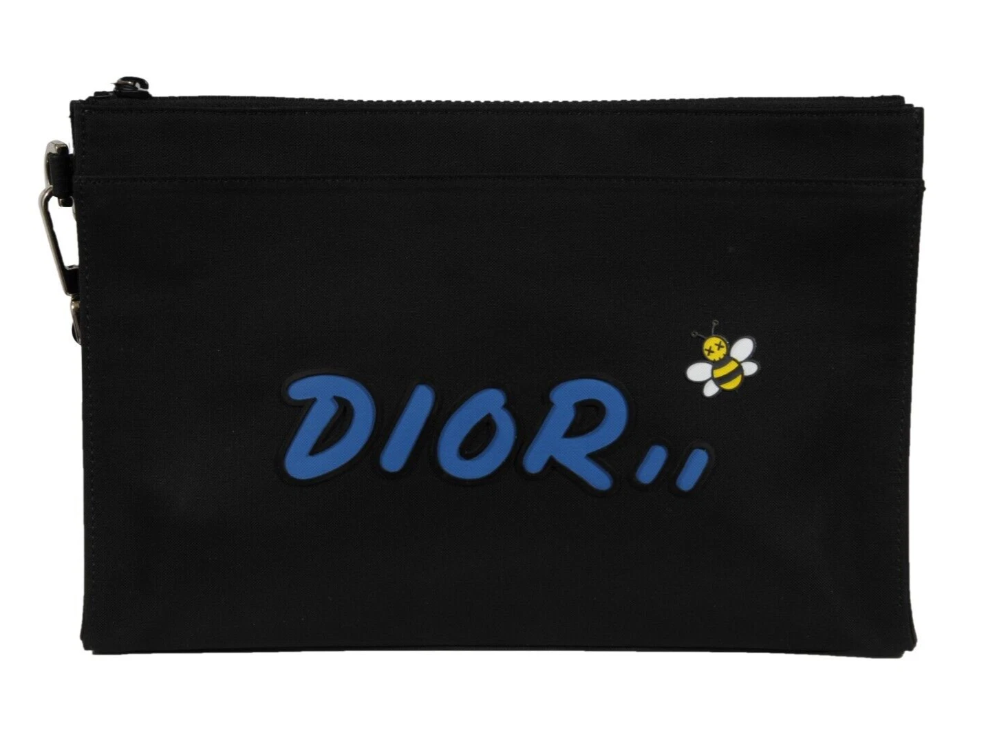 Pochette Dior Kaws bracelet logo abeille noir bleu pochette sac messager sac de voyage