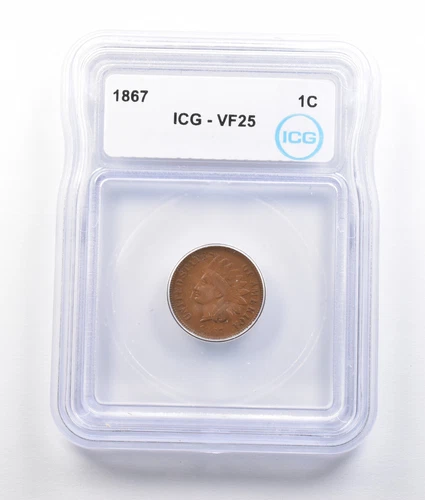 1867 Indian Head Cent VF25 ICG *2687