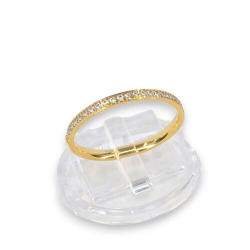 Gold Ring 333 Gelbgold 8Karat 0,99g Gr. 54 (17,2mm) weiße Steine PL
