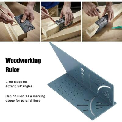 NEW 3D Measuring Tools Gauge Ruler Square Mitre Angle Size Measure Woodworking ^