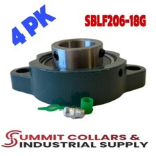  4 PIECES 1-1/8" LIGHT DUTY 2 Bolt Flange Bearing, SBLF206-18G SBLF206