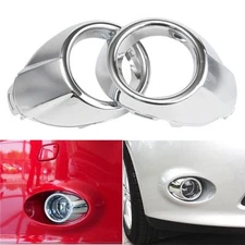 For Ford Focus 2012-2014 Front Bumper Fog Light Cover Bezels Housing Trim-Chrome