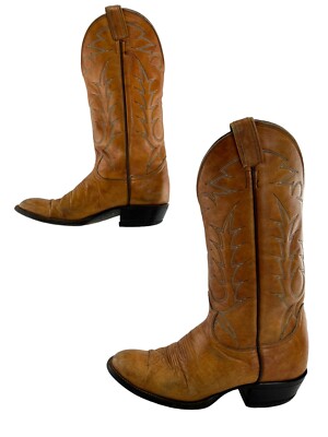 Bottes De Cowboy Western Homme Justin Boots Cuir Marron - Pointure 10.5 EE - Roper