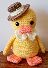 Handmade One of a Kind Crochet Amigurumi Duck Stuffed Animal Soft Plush Toy 8.5"