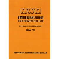 Mwm Dieselmotor Kdw 715 2 Zylinder Traktor Betriebsanleitung Und Ersatzteilliste