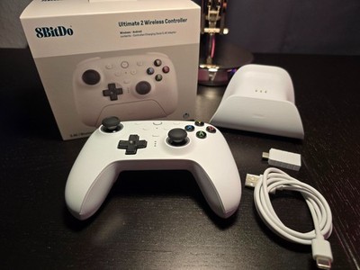8BITDO Ultimate 2 Wireless Gaming Controller Bluetooth, 2.4 GHz Weiß HALL Effekt