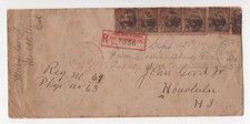 US 1891 REGISTERED COVER MIDDLETON, CA DPO TO HONOLULU, HAWAII Sc 223 x 6