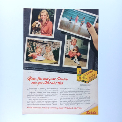1958 XL Kodak USA Kodacolor Werbeanzeige Werbung Reklame Advertising
