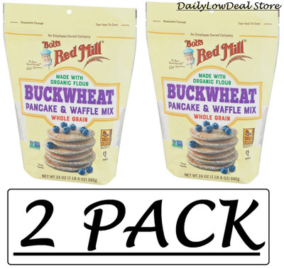 2 PACK - Bob's Red Mill Buckwheat Pancake & Waffle Mix, 24 oz (Total 48 oz)