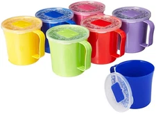6 Pack - Soup Mug with Vented Lid and Handle 20 Ounce | Plastic Microwaveable...