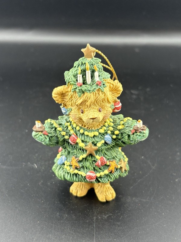 Teddy Bear Christmas Tree Resin Ornament 