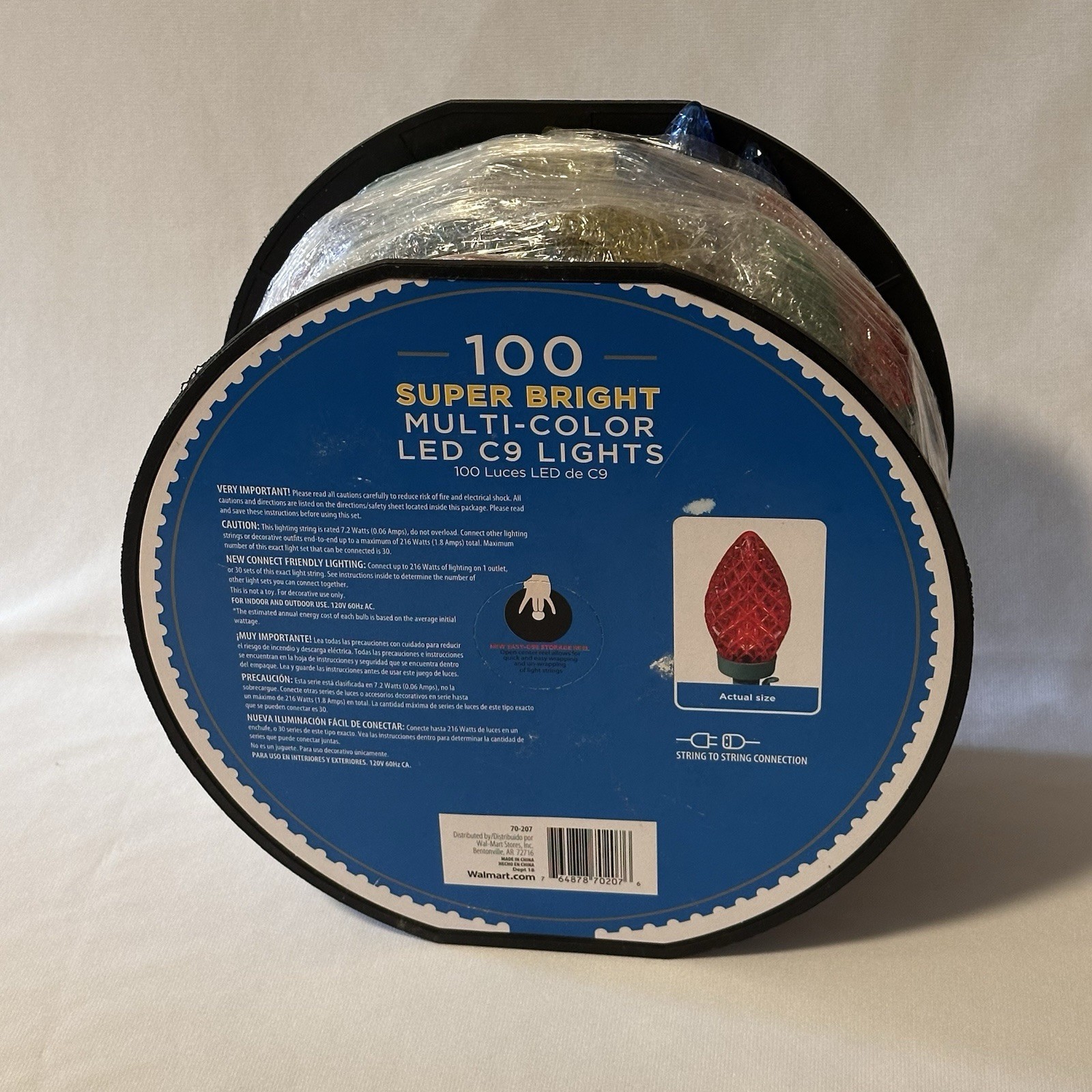 NEW Home Accents Holiday 100 LED Multi-Colored Faceted C9 Lights 65 ft. 4 in.