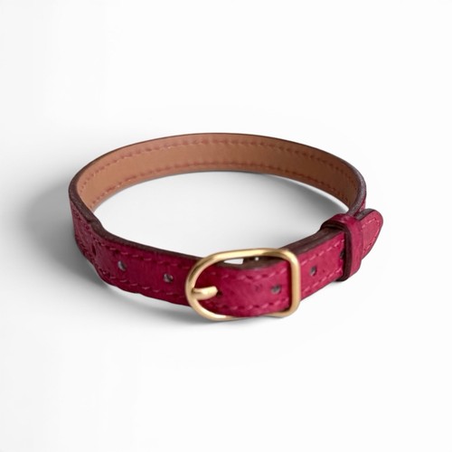 Hermes Red Leather Cat Collar 18-24cm 7.08"-9.45" No bell