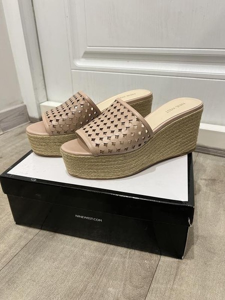 Women Nine West Heels Pink Synthetic Leather 38