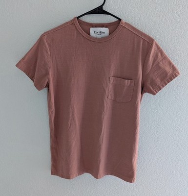 Corridor NYC Garment Dye Tee Men's Size XS Rust Pink Short Sleeve T-Shirt