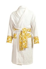 Versace White Medusa Logo 100 Cotton Belted Bathrobe Size S