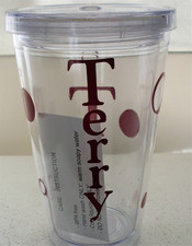 16 oz clear plastic cup with screw on lid and Straw Reusable