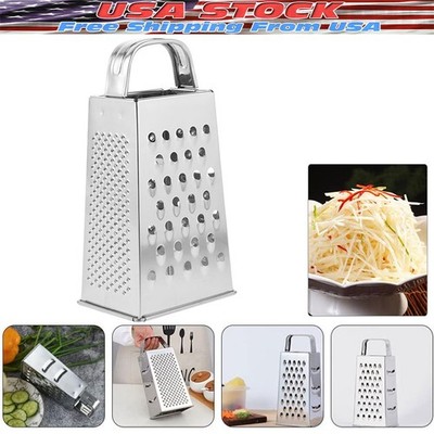 Kitchen Stainless Steel 4-Sided Box Food Grater Vegetable Cheese Slicer Shredder