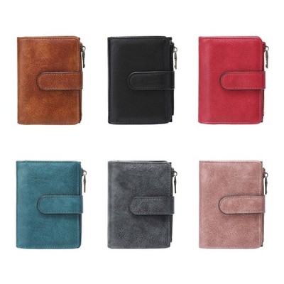 Modern PU Wallet With Coin Pocket Blocking Purse Practical Small Wallets