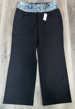 Express Double Waist Pants Womens 10S High Rise Relaxed Straight Stretch NWT