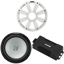 Kicker 48PXA6001 Weatherproof Powersport Mono Amp  12" 4 Ohm Marine Subwoofe...