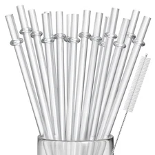 15Pieces 9Inches Reusable Plastic Straws for Tall Cups and Tumblers