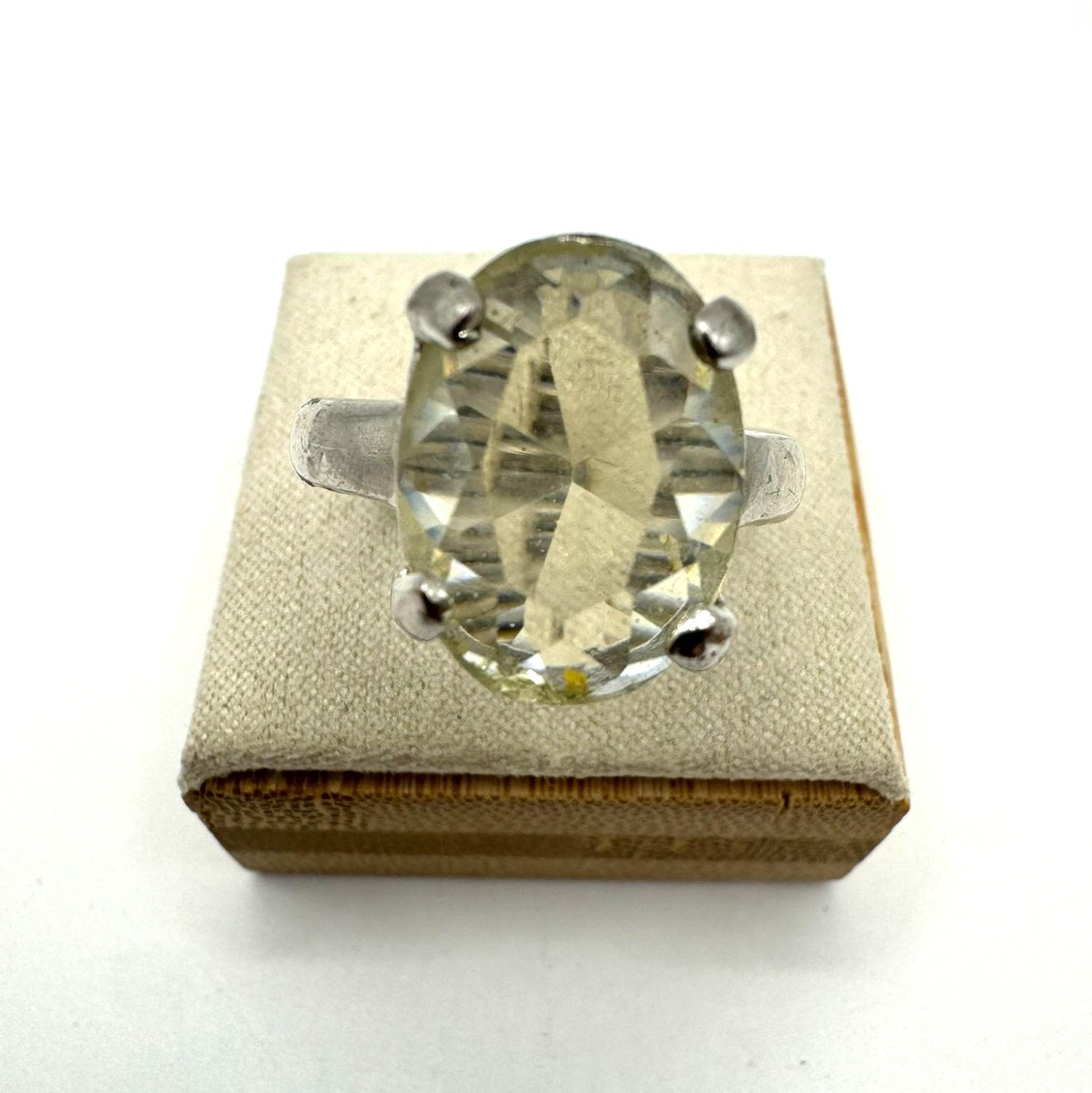 Large Clear Rhinestone Ring Statement Jewelry Sil… - image 7