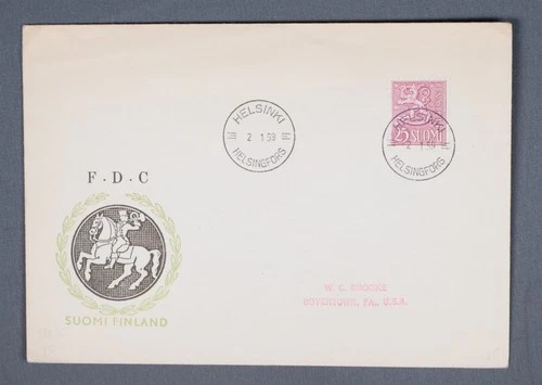 MayfairStamps Finland FDC 1959 25 Red Coat of Arms First Day Cover aaw_39979