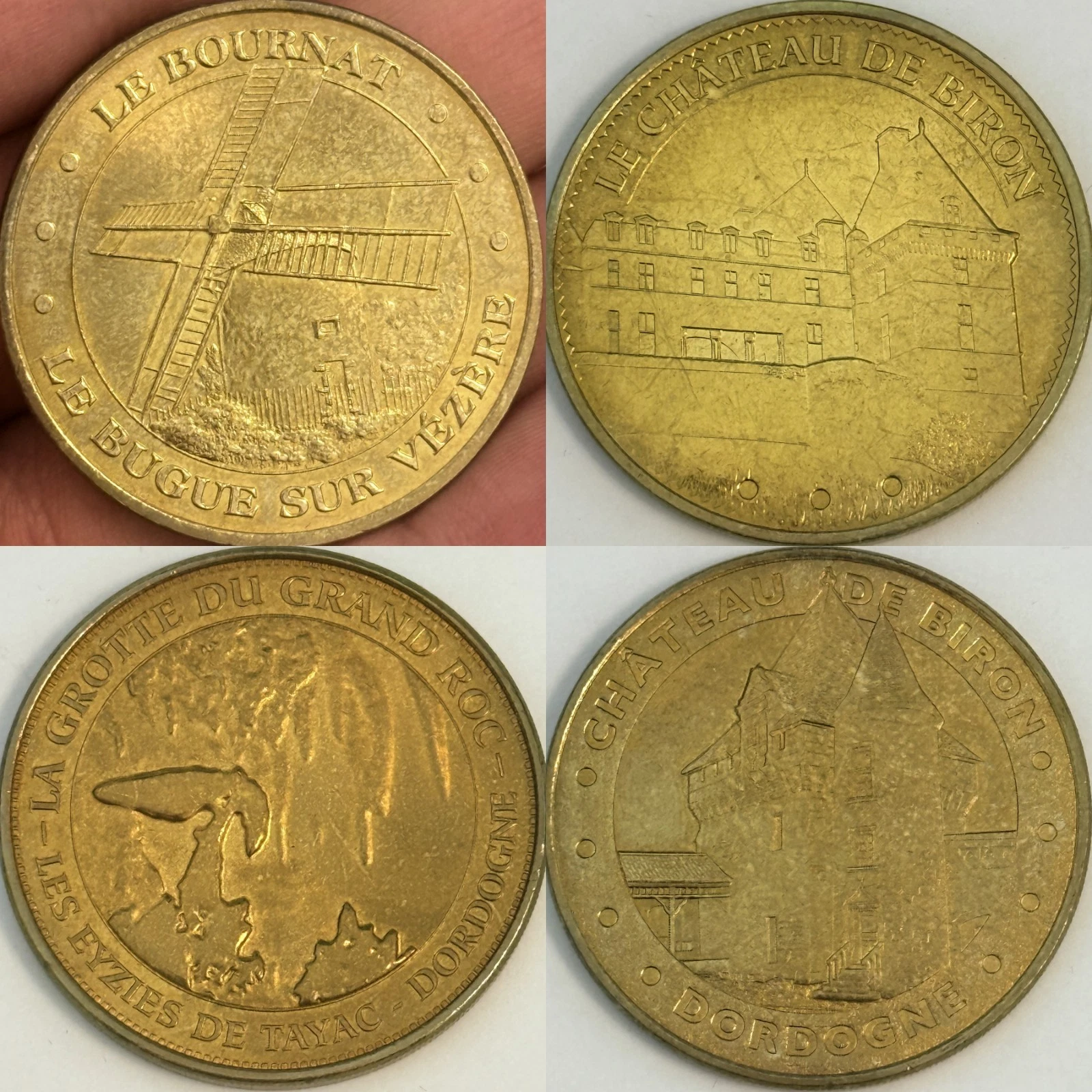 Dordogne 24 - Lot Jetons Touristiques Médailles Souvenirs Monnaie de Paris