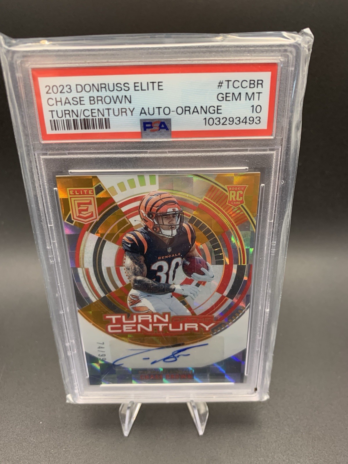 Chase Brown Panini Donruss Elite Turn of the Century Autograph #TCCBR Orange
