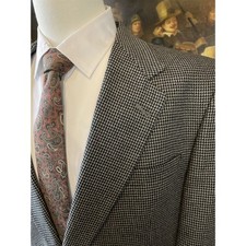 VTG Hart Schaffner Marx 46S USA MADE Gray Weave Pattern Smooth Tweed 2Btn Blazer