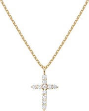 PAVOI 14K Gold Plated Cubic Zirconia Cross Necklace for Women  Cross Faith Pend