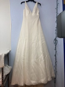 La Fleur By Anne Barge Wedding Dress Size 10 Silk A-Line Sleeveless off white