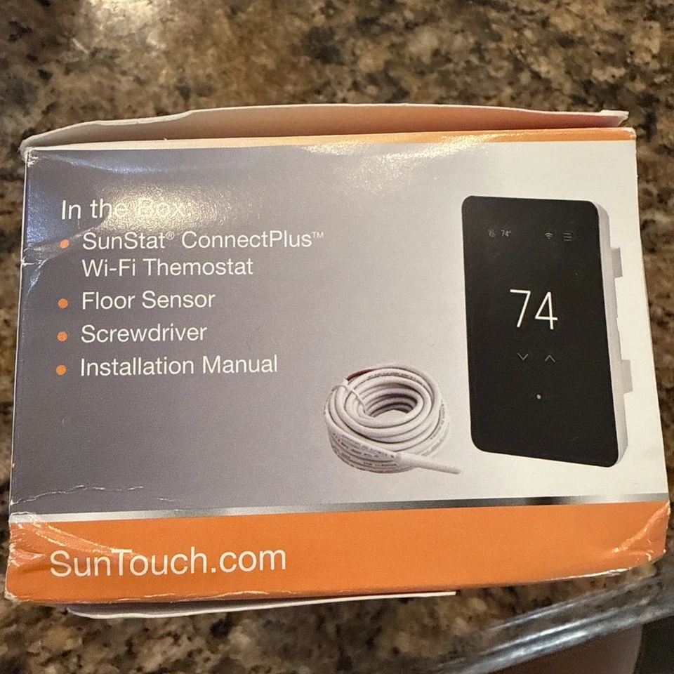 Termostato inteligente Wi-Fi programable con pantalla táctil Suntouch Sunstat Connect Plus Foto 4 de 4