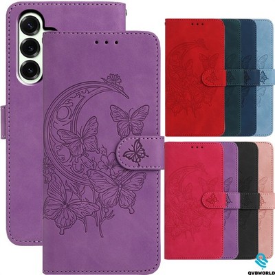 Handy Hülle für Samsung A17 A07 A16 A06 A15 A54 Mond geprägt Flip Wallet Case