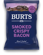 Box of Burts Smoked Crispy Bacon Crisps 20 x 40g Bags Hand Cooked British Crisp