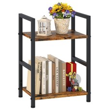 Small Bookshelf for Small Space, 2 Tier Industrial Bookcase,Narrow Book Case ...