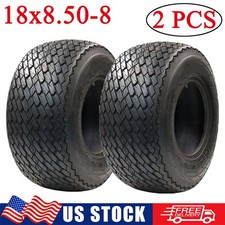 Set Two 18x8.50-8 18x8.5x8 Lawn Mower Tires Turf Saver Lawn  Garden Tires 4 Ply