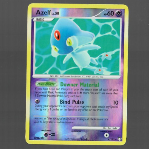Azelf 4/123 Reverse Holo Rare Diamond & Pearl Mysterious Treasures Card LP