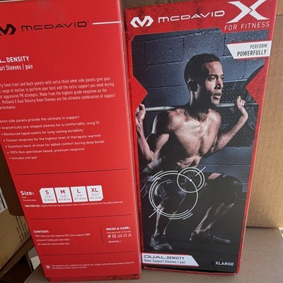 New! McDavid X for fitness dual density knee support sleeve/pair XLarge 16 -17.5