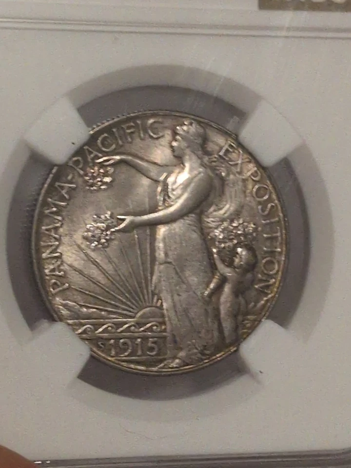 1915-S 50C Panama-Pacific Commemorative Half Dollar NGC MS-64 Toned (666 - Image 3 of 4