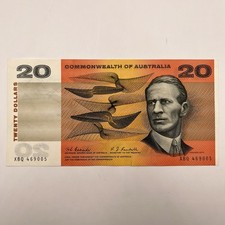 1967 $20 Dollar Banknote - VF -  1st Signature Coombs / Randall Key Date Aus XBQ