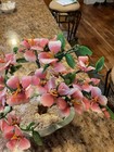 Vintage Jade Glass Cherry Blossom Bonzai Tree Pink Flowers Chinese Decor GUC — photo 6