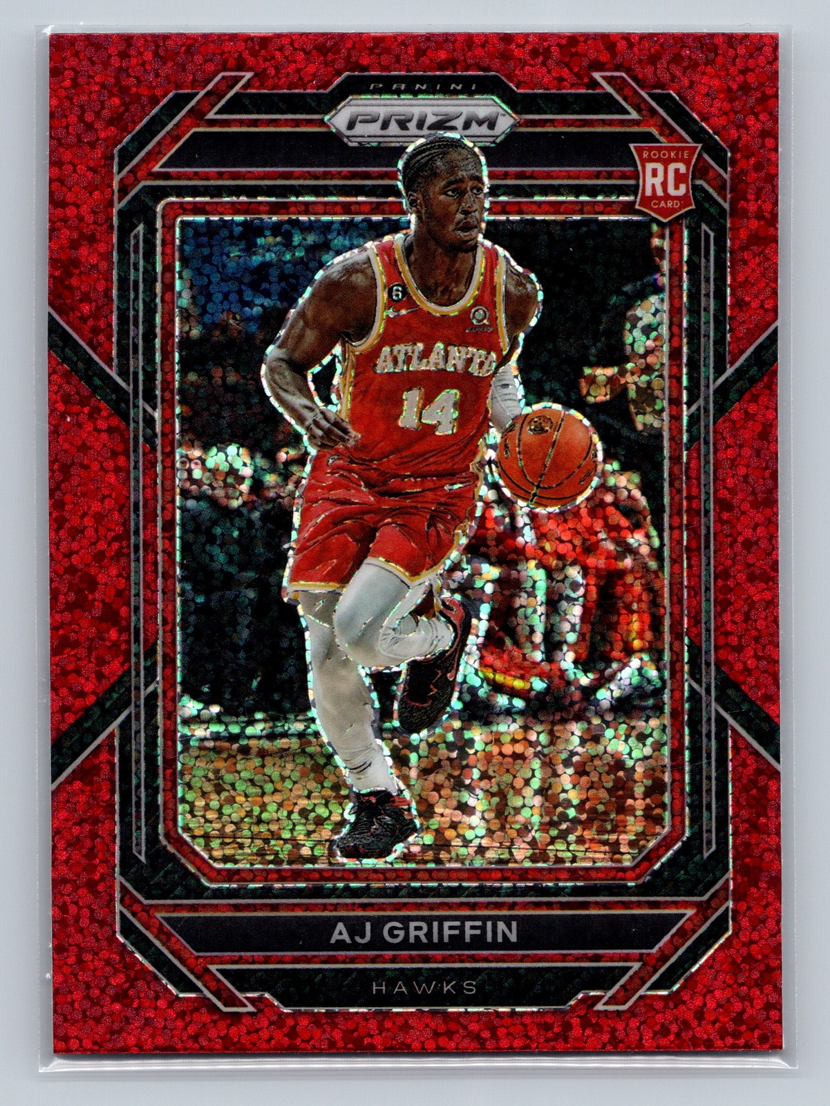 2022-23 Panini Prizm #248 AJ Griffin Prizms Red Sparkle