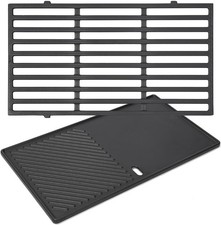 GFTIME Griglia 44,5 cm Ghisa Ricambio per Weber Spirit E210/220 Nero
